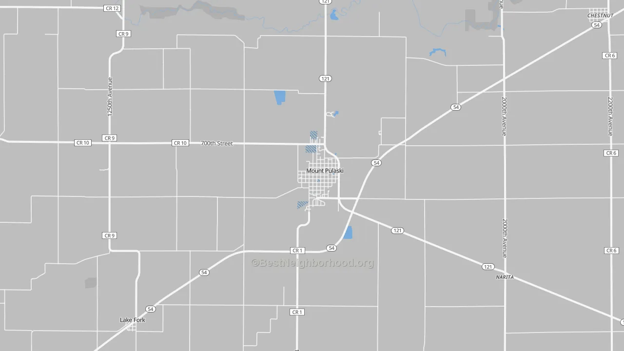 Transit Grade map of Mount Pulaski, IL
