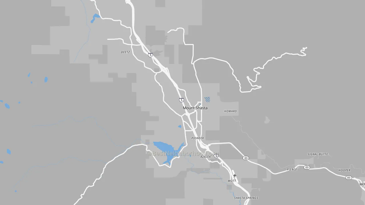 Transit Grade map of Mount Shasta, CA