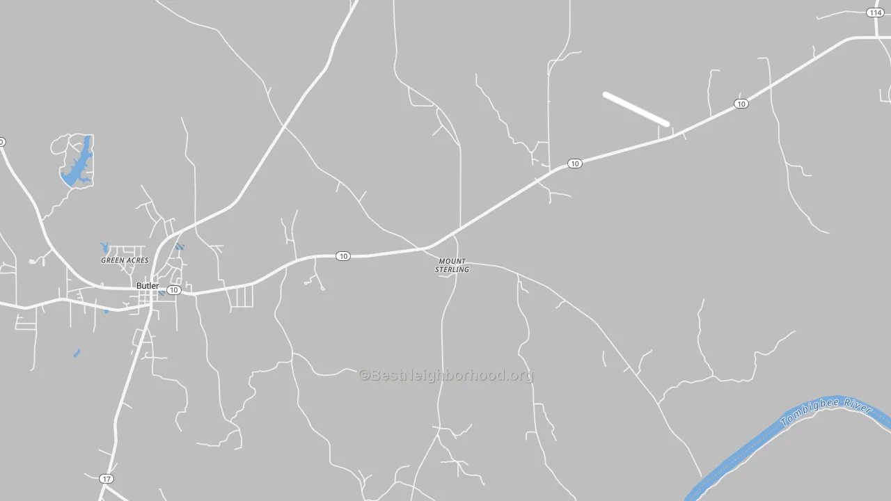 Transit Grade map of Mount Sterling, AL