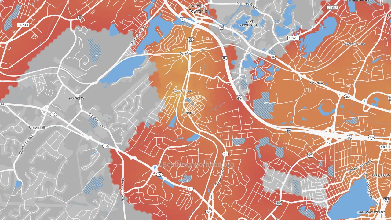 Transit Grade map of Mount Tabor, NJ