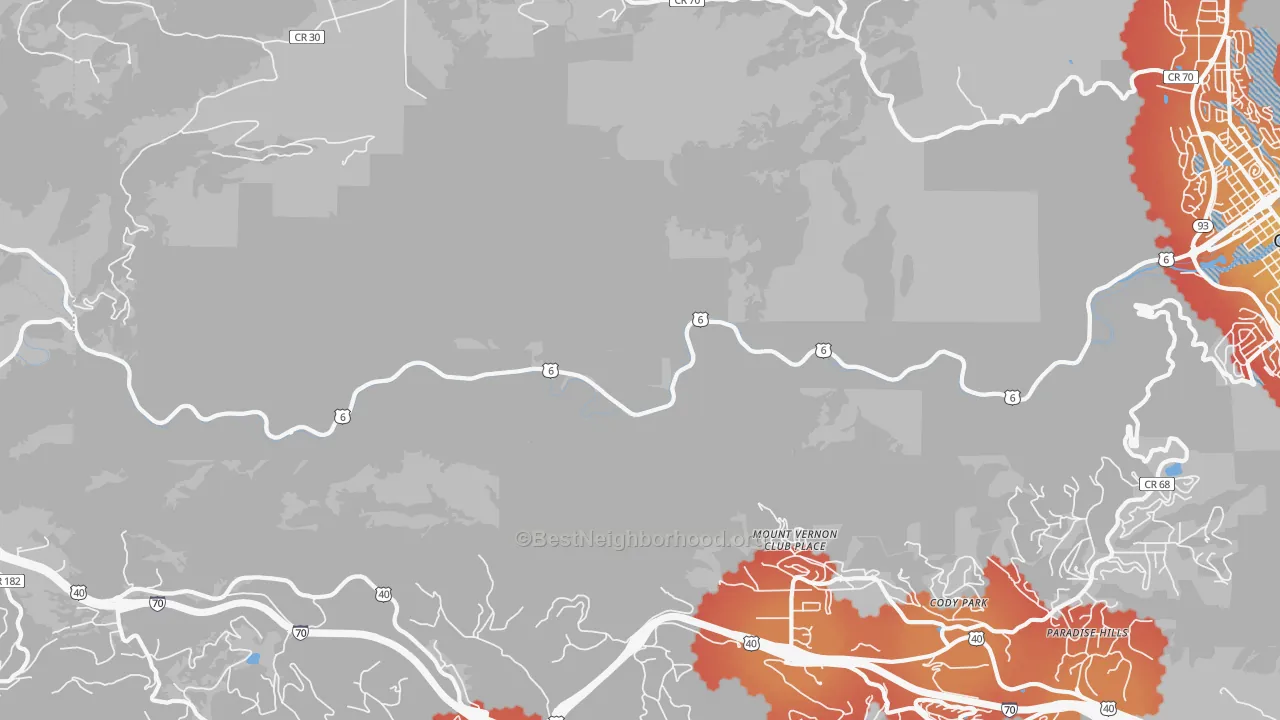 Transit Grade map of Mount Vernon Club Place, CO