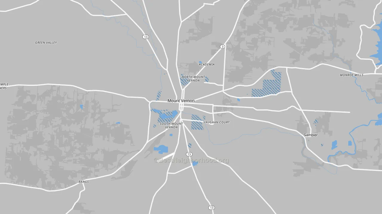 Transit Grade map of Mount Vernon, OH
