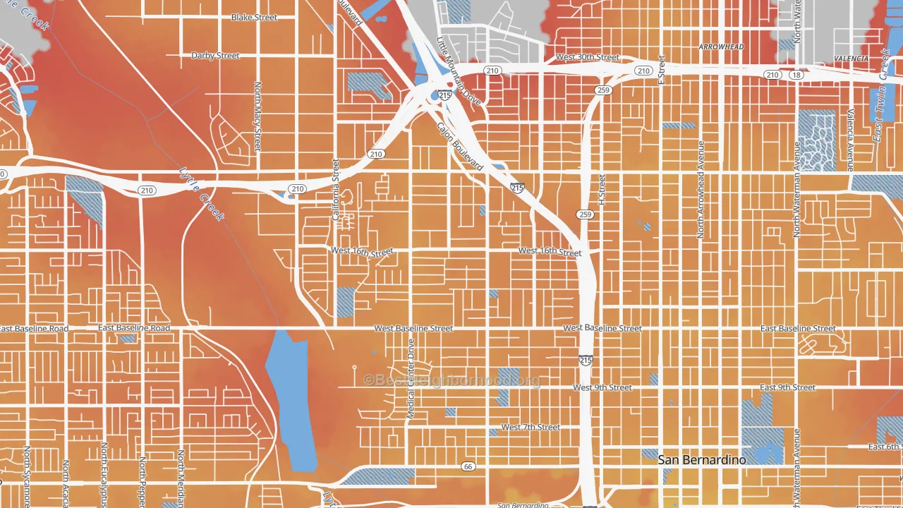 Transit Grade map of Mount Vernon, San Bernardino, CA