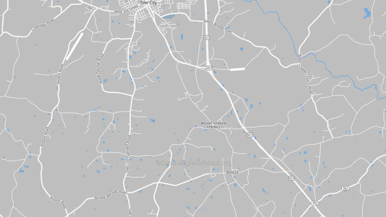 Transit Grade map of Mount Vernon Springs, NC