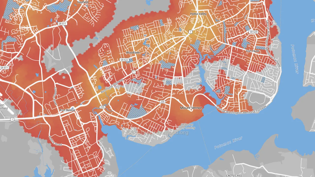 Transit Grade map of Mount Vernon, VA