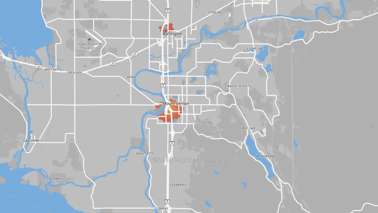 Transit Grade map of Mount Vernon, WA