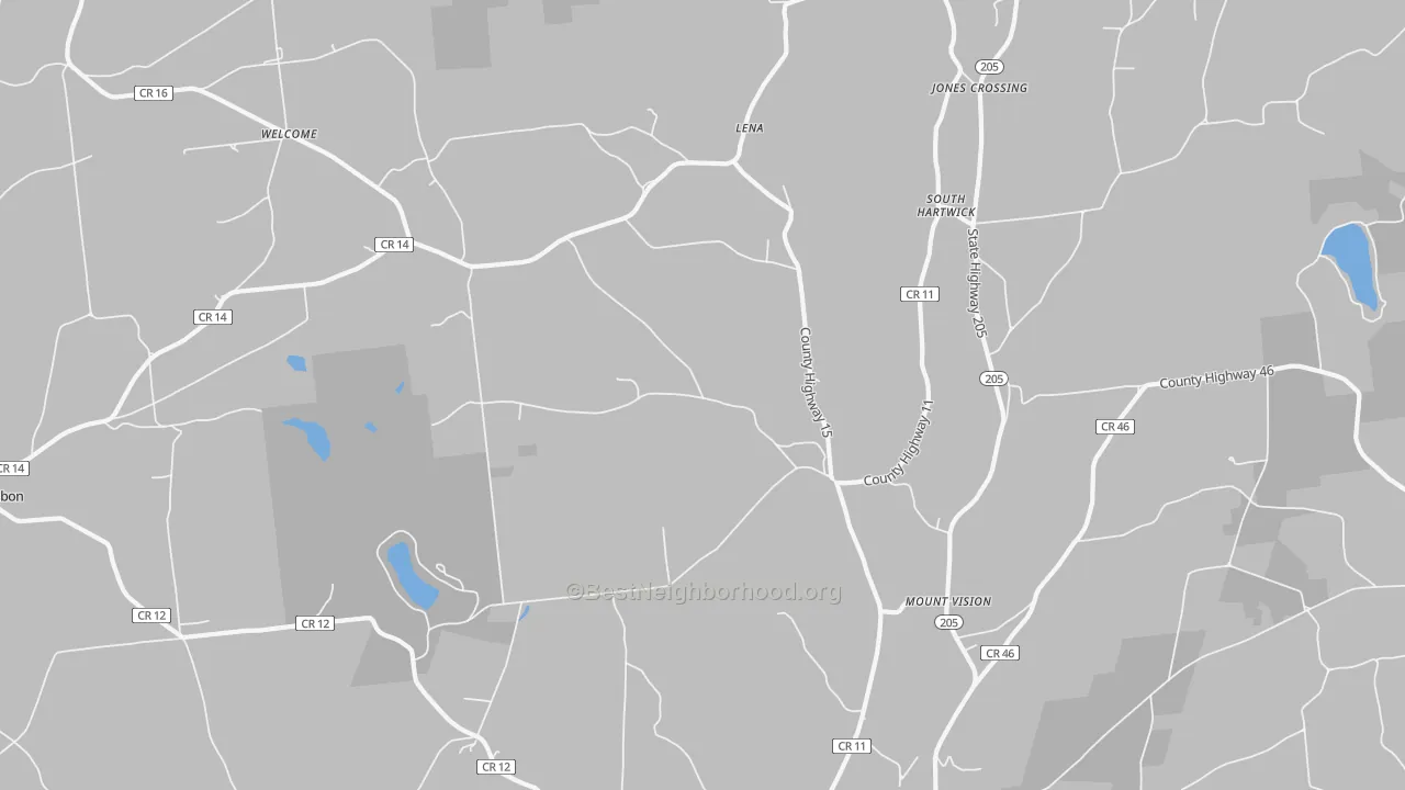 Transit Grade map of Mount Vision, NY