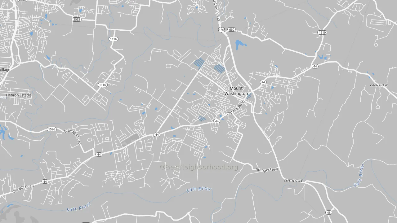 Transit Grade map of Mount Washington, KY
