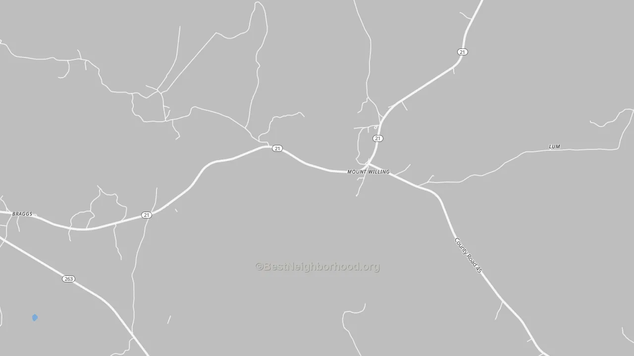 Transit Grade map of Mount Willing, AL