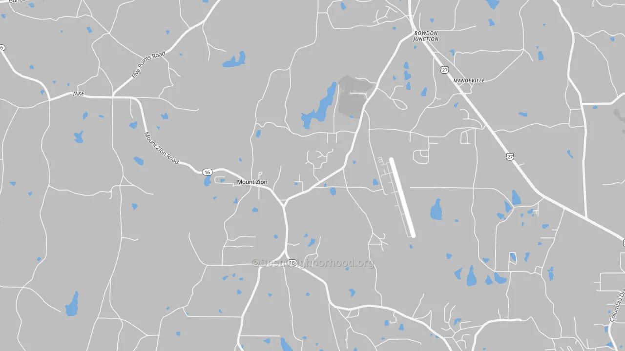 Transit Grade map of Mount Zion, GA