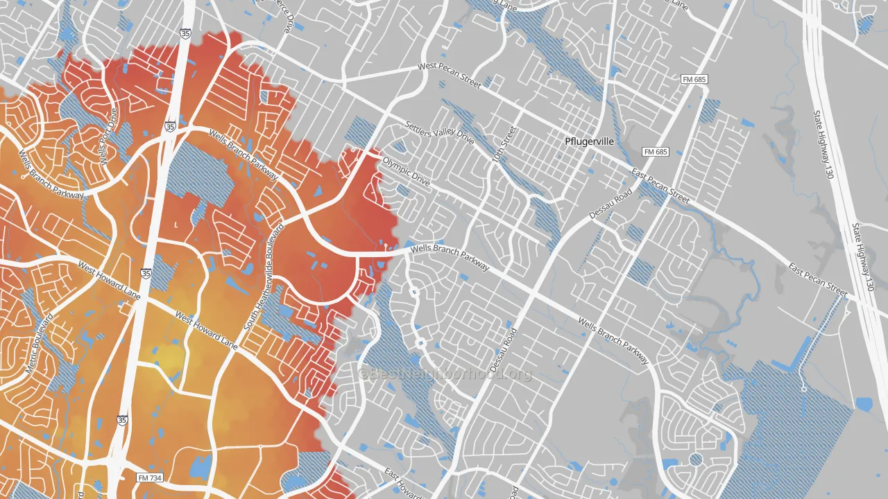 Transit Grade map of Mountain Creek, Pflugerville, TX