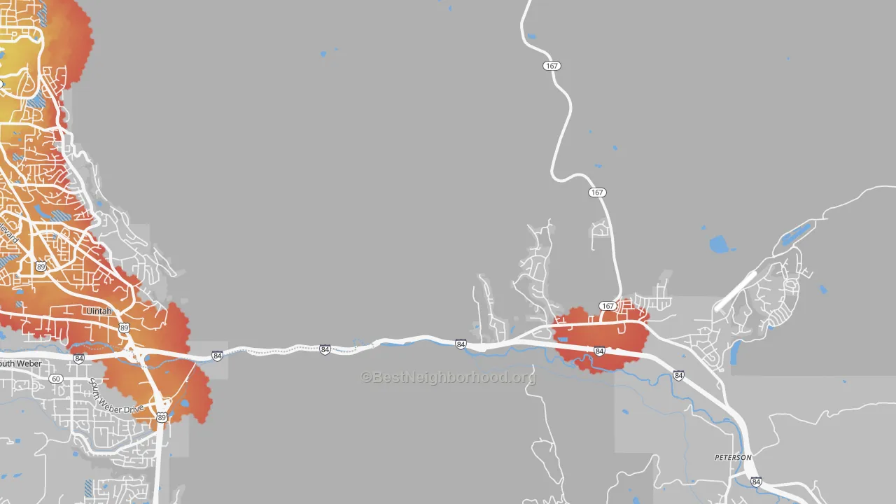 Transit Grade map of Mountain Green, UT