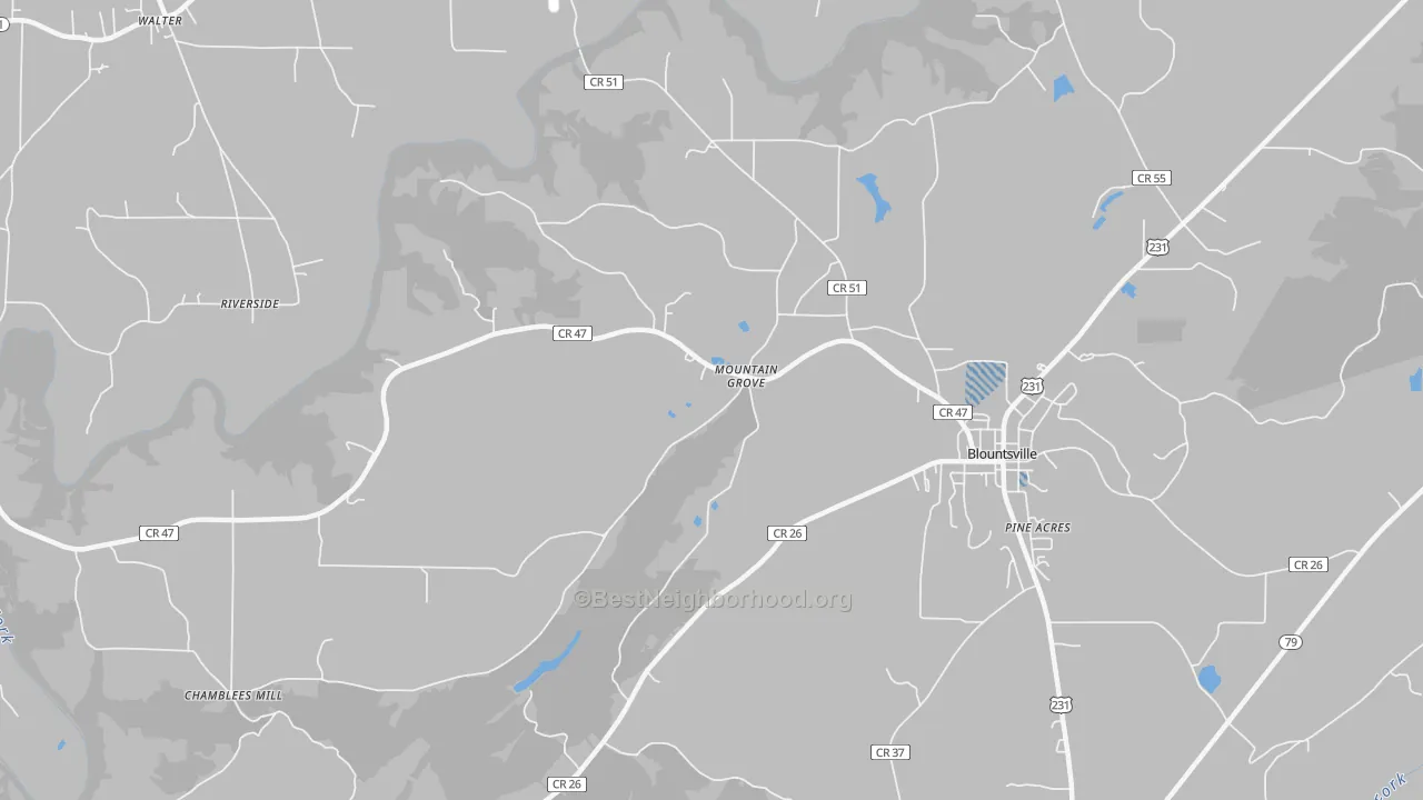 Transit Grade map of Mountain Grove, AL
