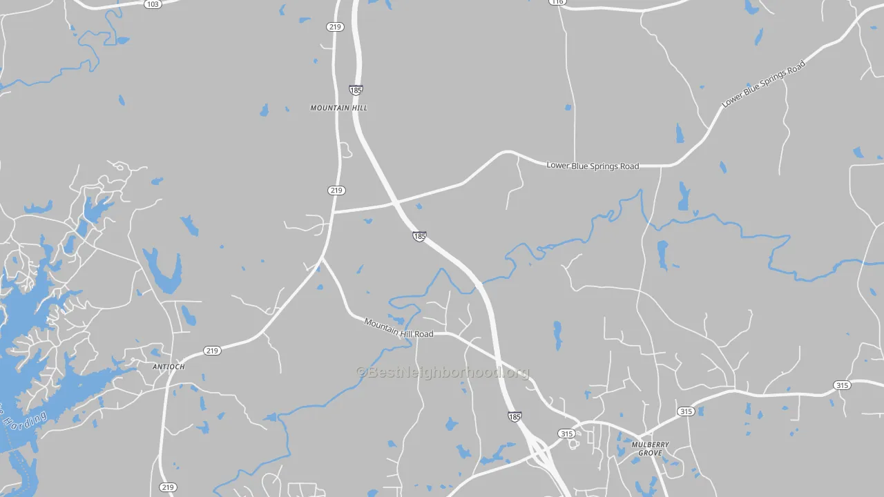 Transit Grade map of Mountain Hill, GA