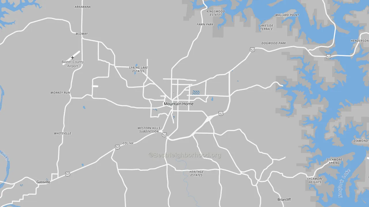 Transit Grade map of Mountain Home, AR