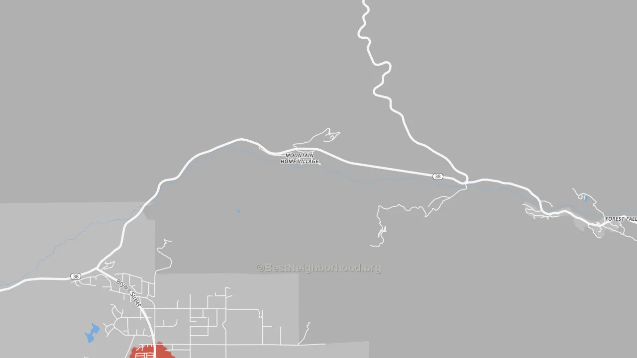 Transit Grade map of Mountain Home Village, CA