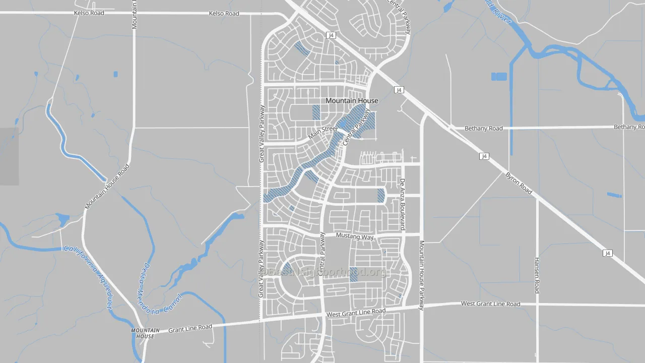 Transit Grade map of Mountain House, CA
