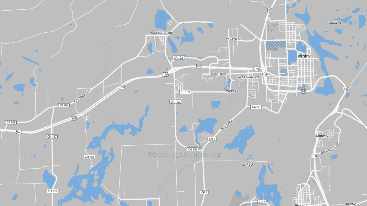 Transit Grade map of Mountain Iron, MN