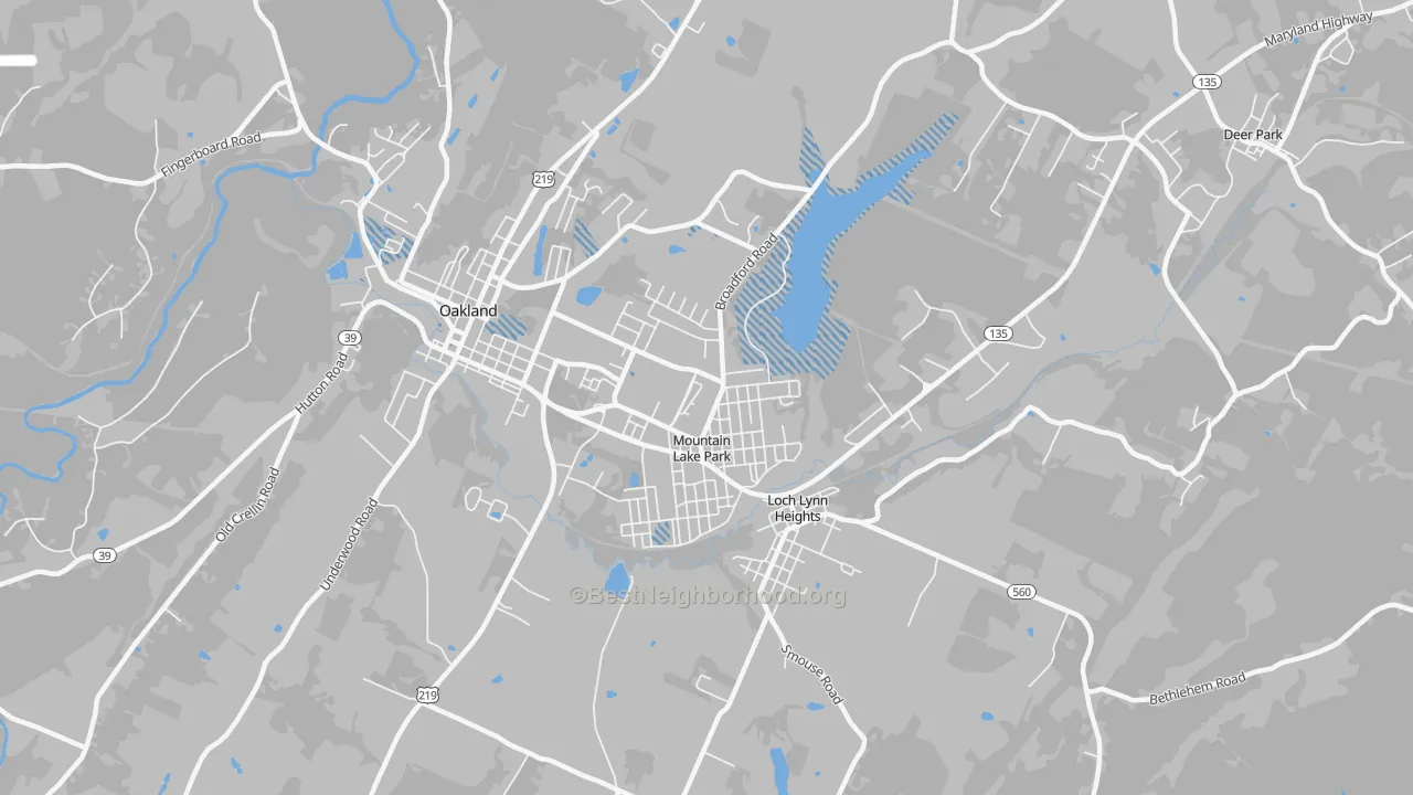 Transit Grade map of Mountain Lake Park, MD