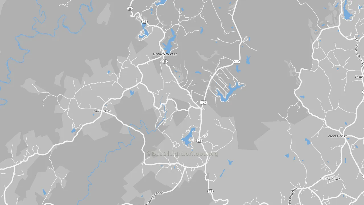 Transit Grade map of Mountain Rest, SC