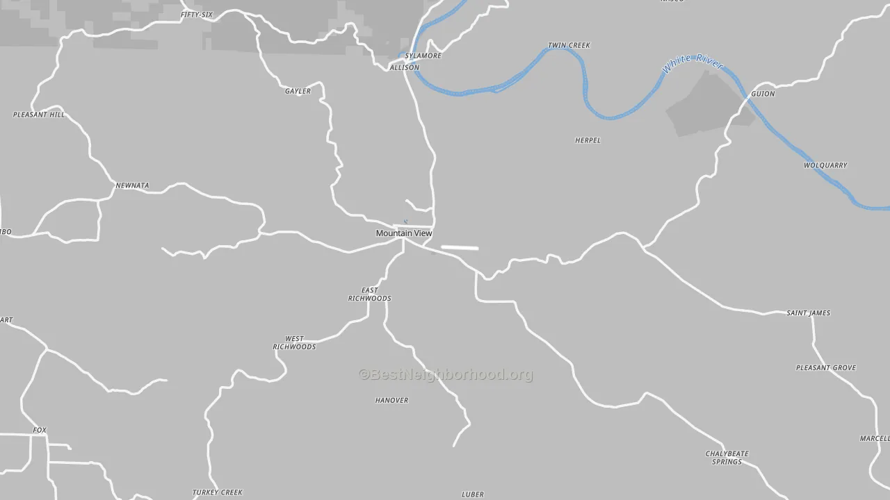 Transit Grade map of Mountain View, AR