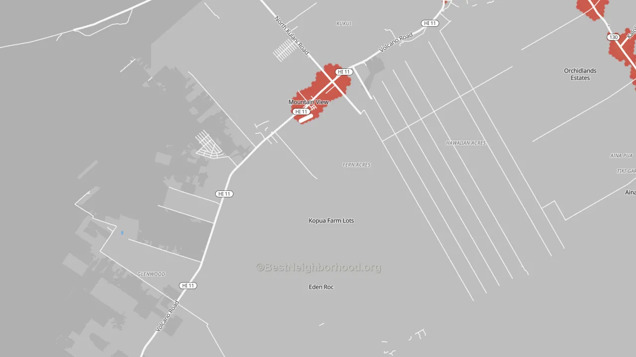 Transit Grade map of Mountain View, HI