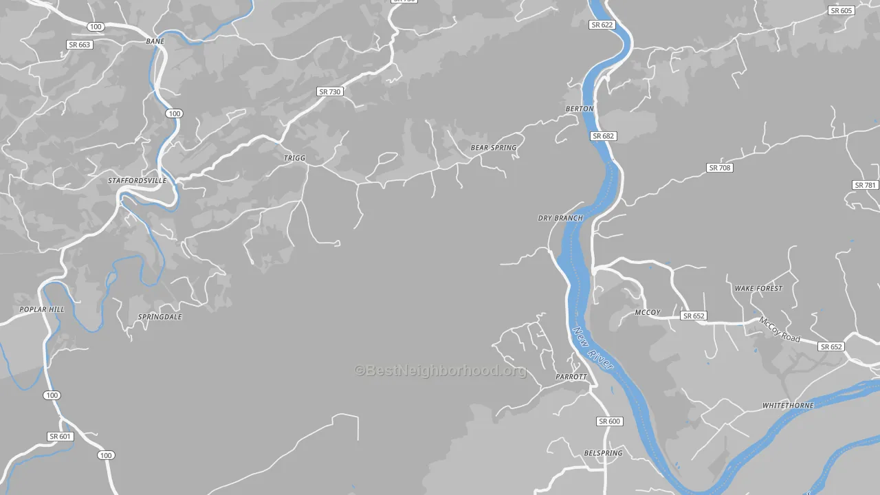 Transit Grade map of Mountain View, VA