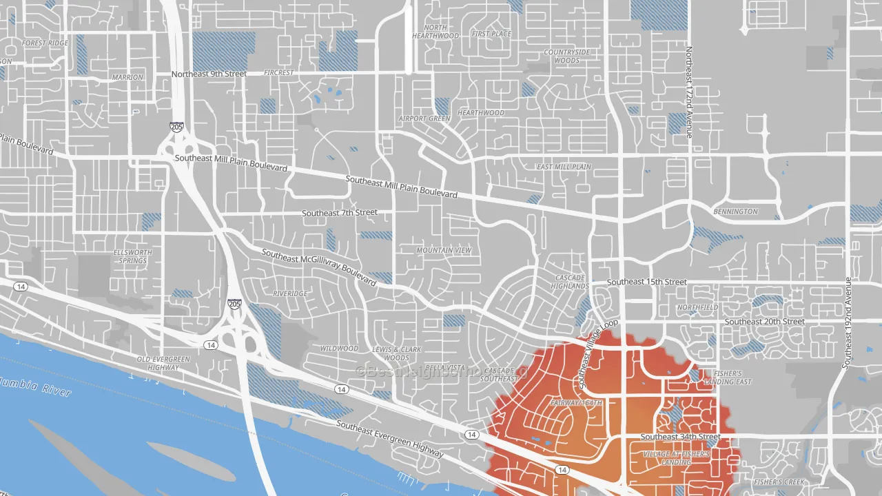 Transit Grade map of Mountain View, Vancouver, WA
