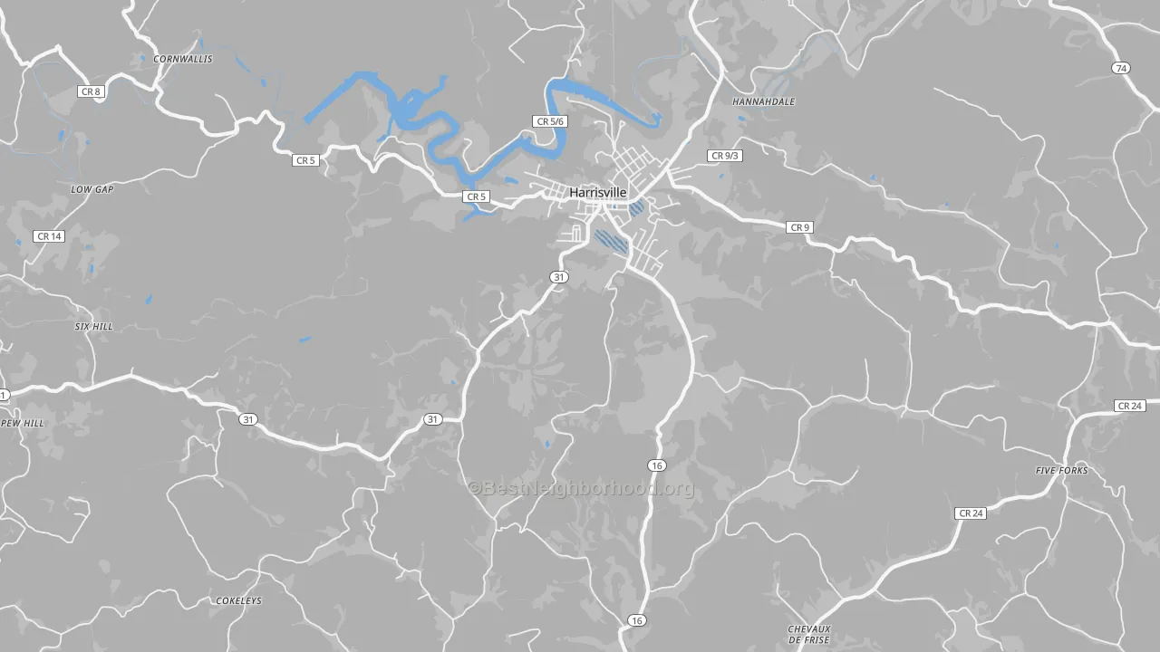 Transit Grade map of Mountain, WV