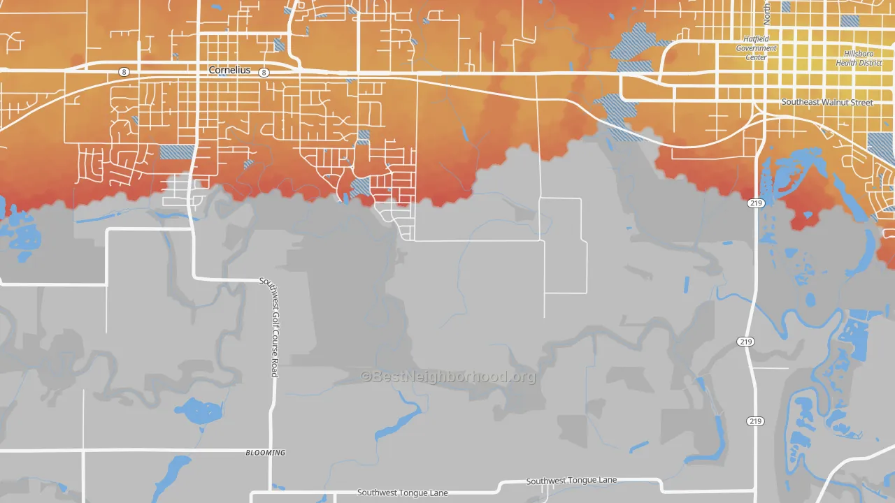 Transit Grade map of Mountaindale, OR