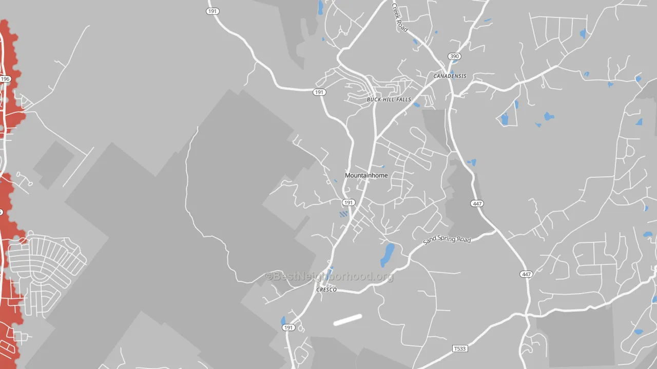 Transit Grade map of Mountainhome, PA