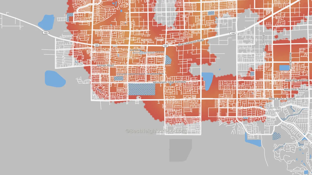 Transit Grade map of Mountain's Edge, Las Vegas, NV