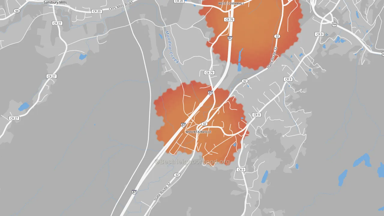 Transit Grade map of Mountainville, NY