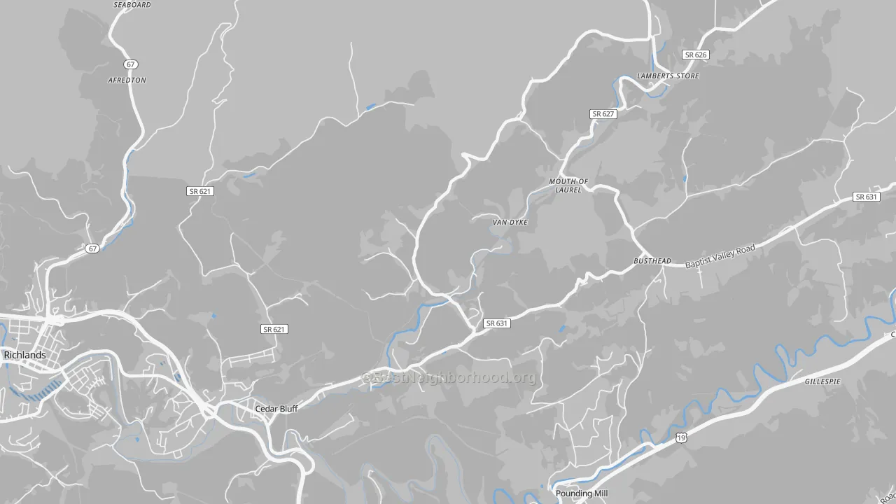 Transit Grade map of Mouth of Laurel, VA
