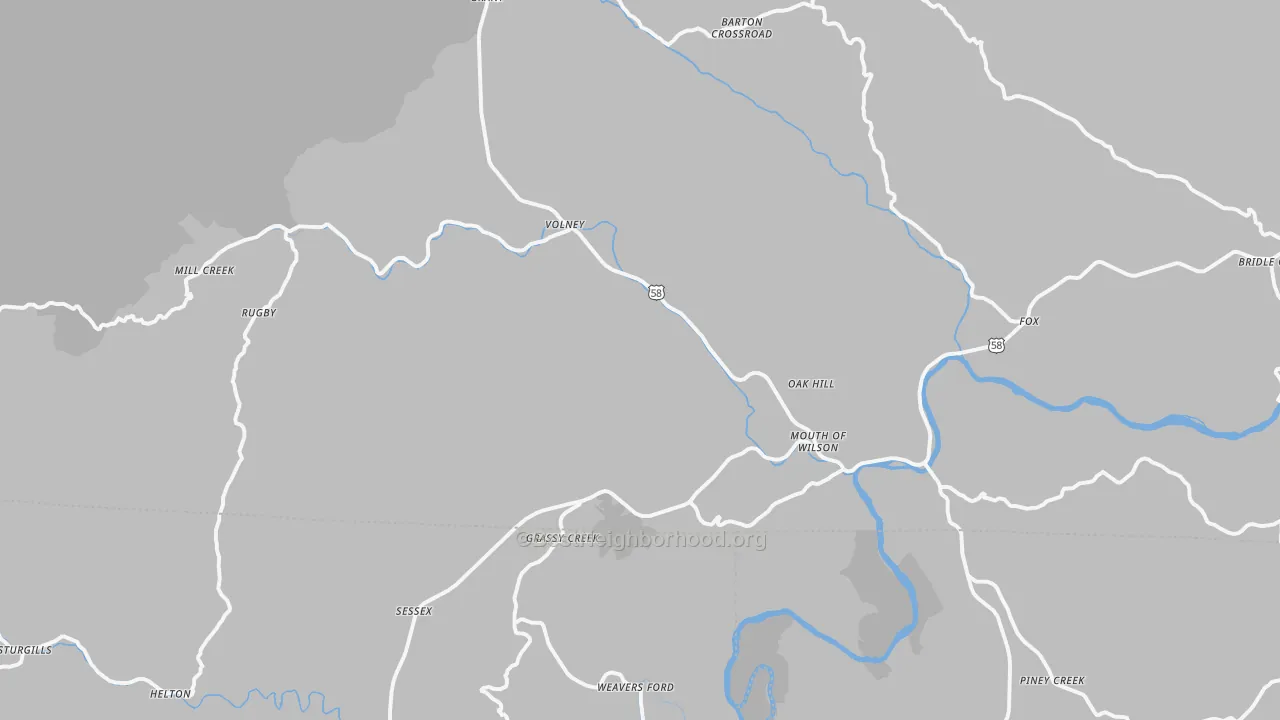 Transit Grade map of Mouth Of Wilson, VA