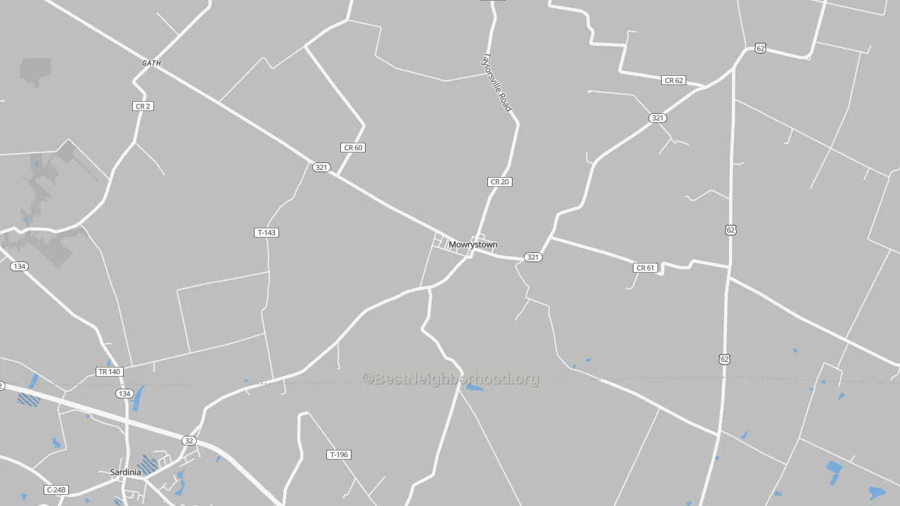 Transit Grade map of Mowrystown, OH