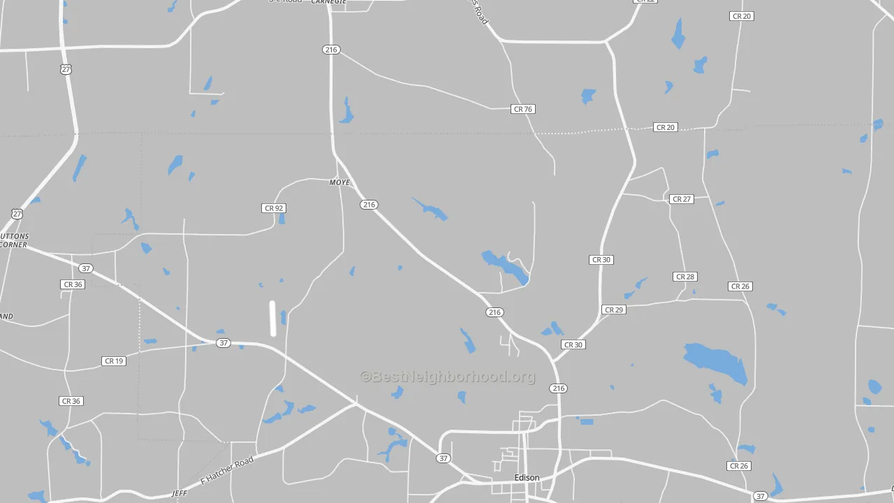Transit Grade map of Moye, GA