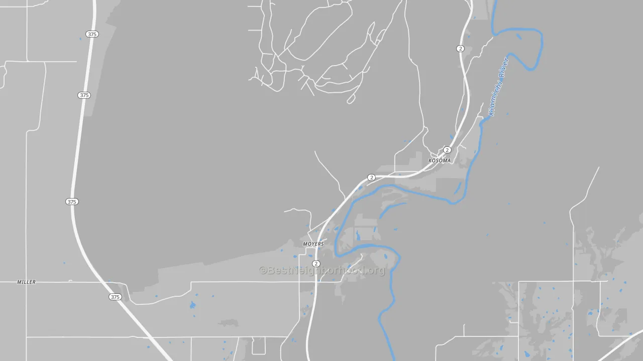 Transit Grade map of Moyers, OK