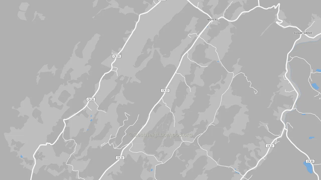 Transit Grade map of Moyers, WV