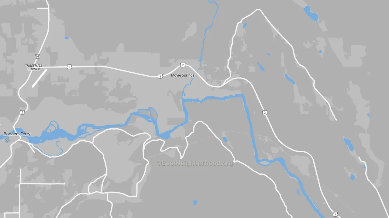 Transit Grade map of Moyie Springs, ID