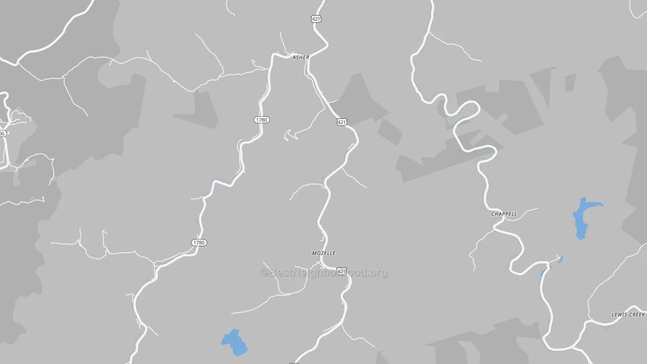 Transit Grade map of Mozelle, KY