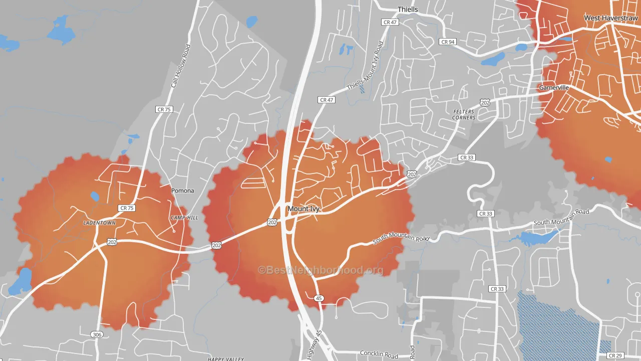 Transit Grade map of Mt Ivy, Pomona, NY