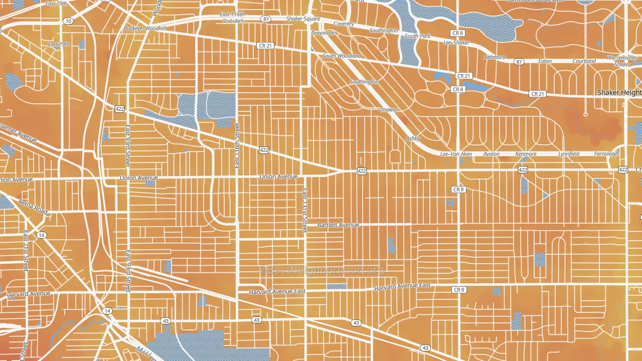 Transit Grade map of Mt Pleasant, Cleveland, OH