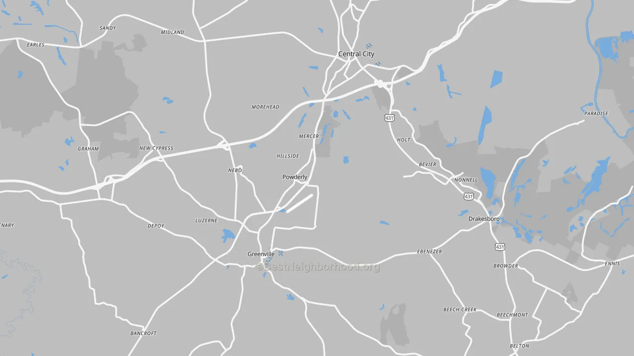 Transit Grade map of Muhlenberg County, KY