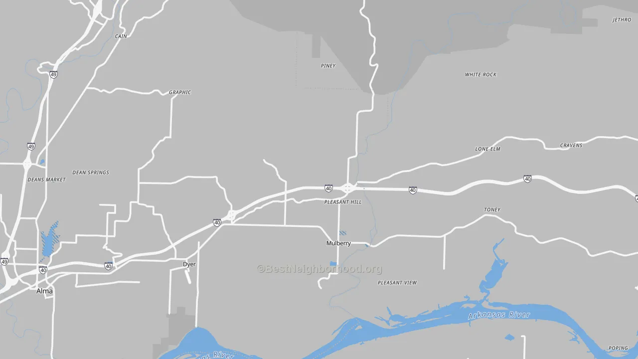 Transit Grade map of Mulberry, AR