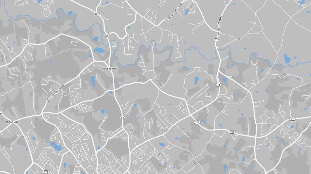 Transit Grade map of Mulberry, GA