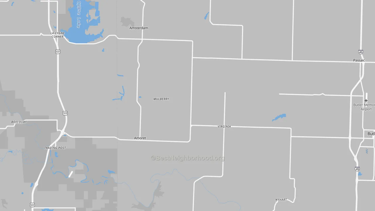Transit Grade map of Mulberry, MO
