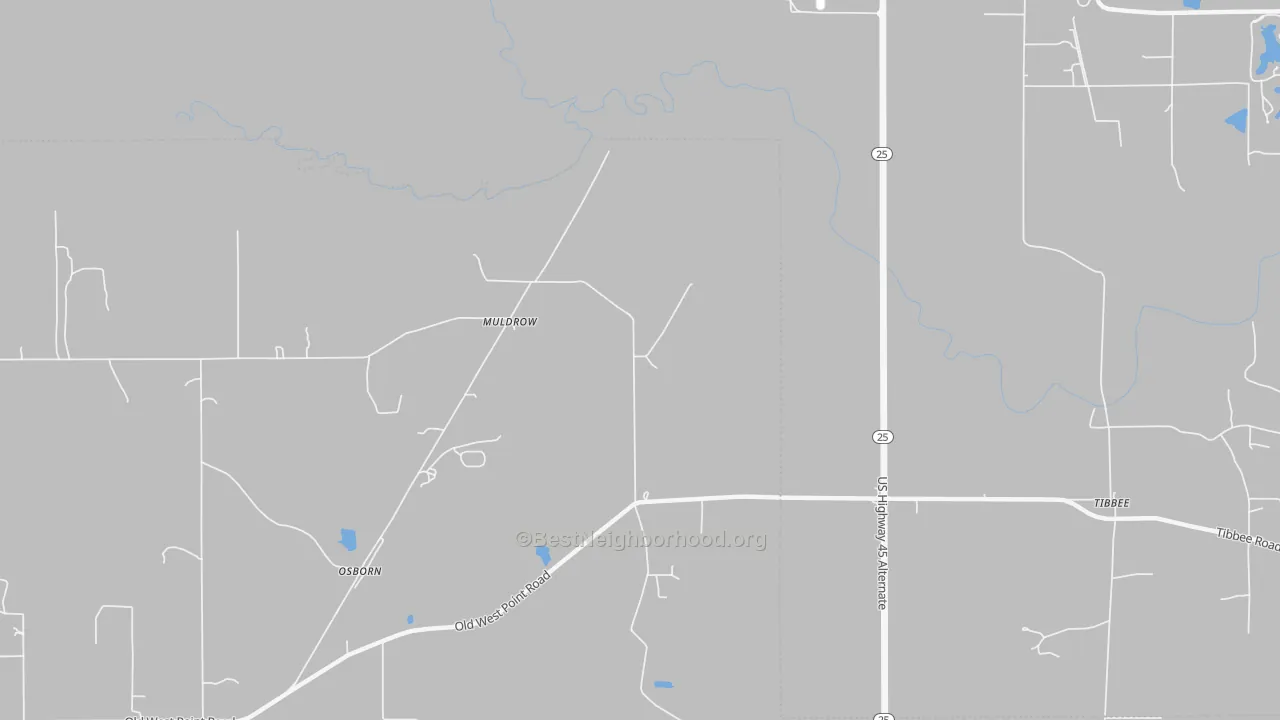 Transit Grade map of Muldrow, MS