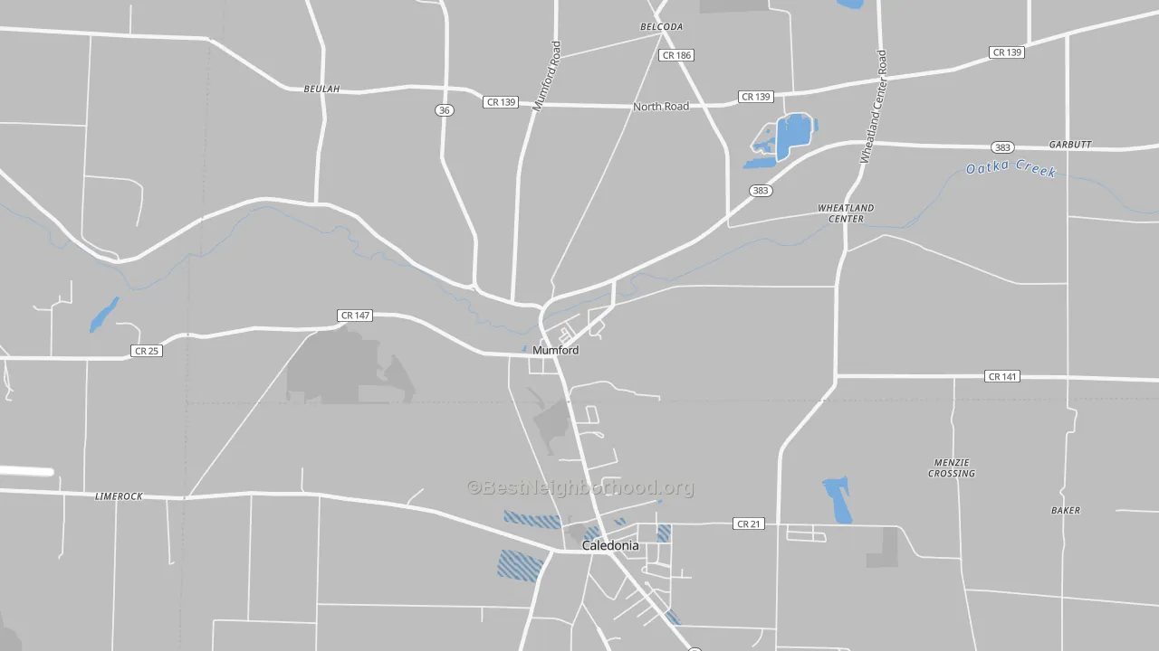 Transit Grade map of Mumford, NY