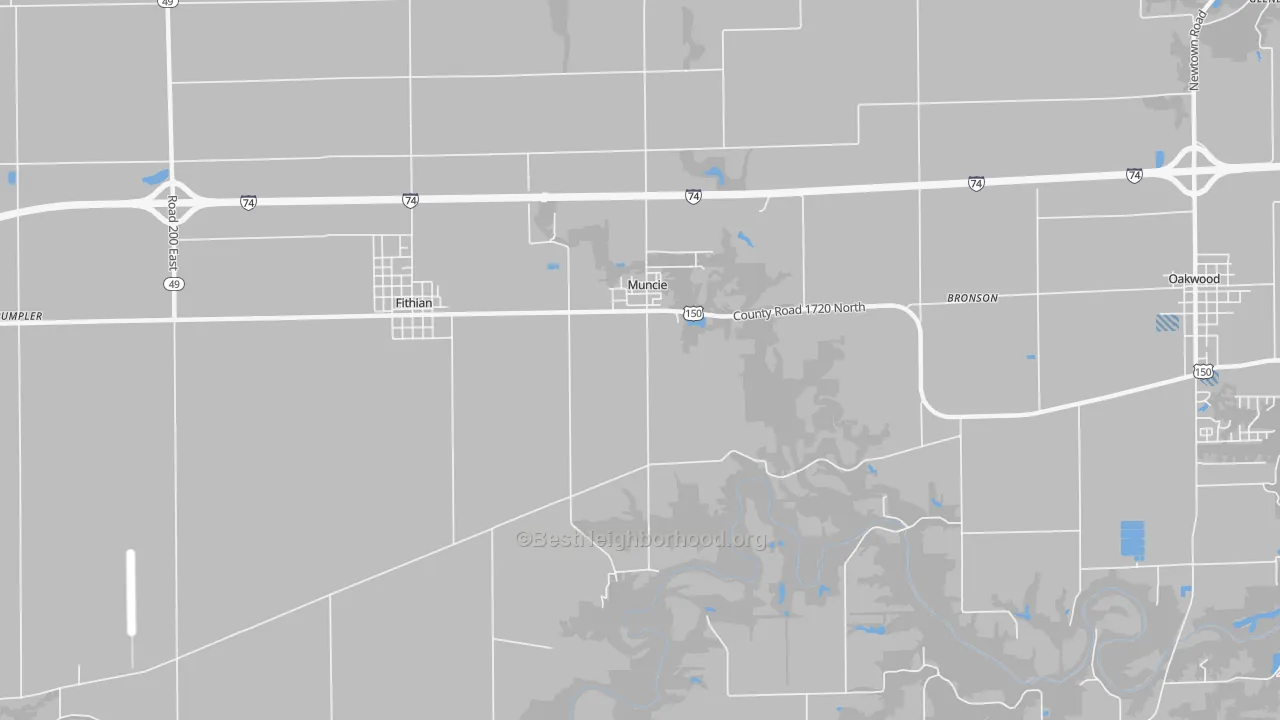 Transit Grade map of Muncie, IL